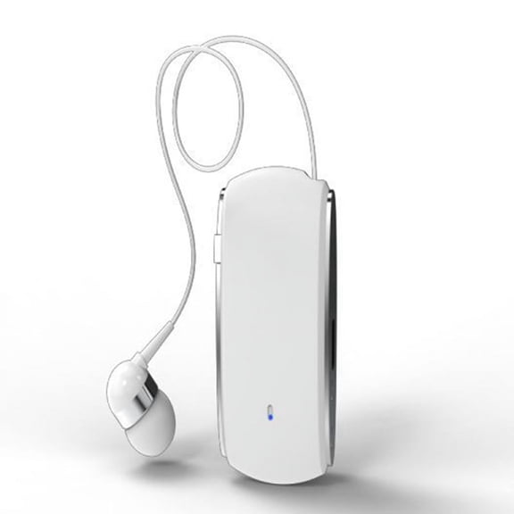 K68 Bluetooth Headset Lavalier Retractable Plug-In Card Single Earphone Multifunctional Clip Headset MP3 Player White