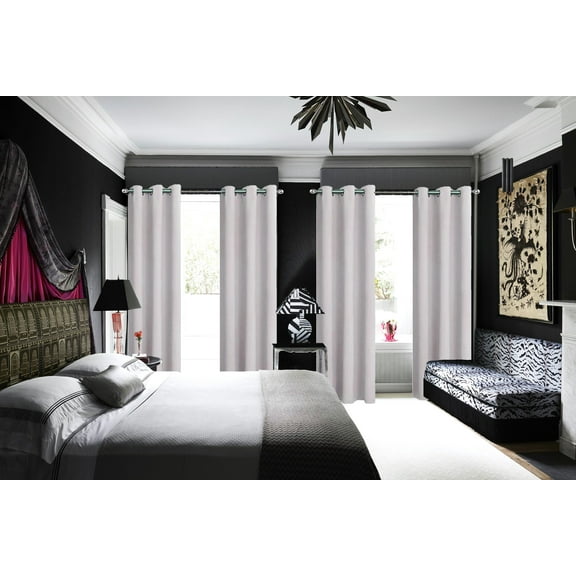 K68 IVORY Blackout Window Curtains 84" inches Long Panels Top Grommets Light Blocking for Bedroom ,Sliding Door Home Décor