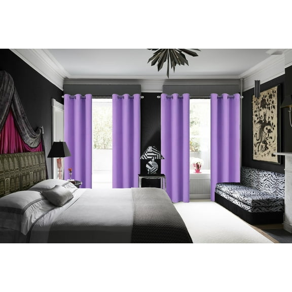 K68 LILAC Blackout Window Curtains 84" inches Long Panels Top Grommets Light Blocking for Bedroom ,Sliding Door Home Décor