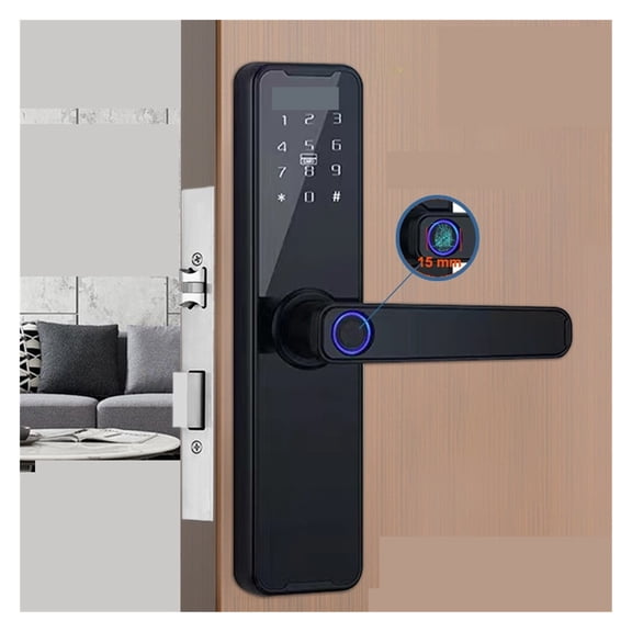 K7 Pro Biometric Fingerprint Door Lock Black Smart Lock Tuya App Remote Unlocking Password Keyless Lock Electronic Door Lock ,More Secure
