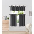 thumbnail image 1 of K7 Solid Faux Silk Blackout Kitchen Window Treatment Curtains, 28” x 24” (2 Panels), 1 of 1