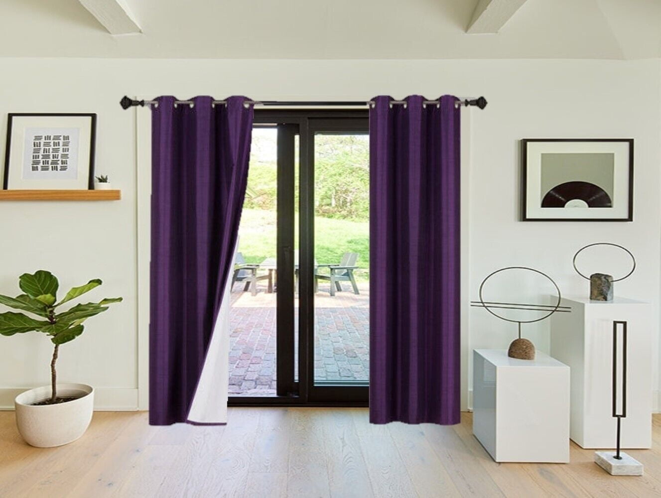K72 Blackout Room Darkening Large Window Curtain 2 Panels Plum