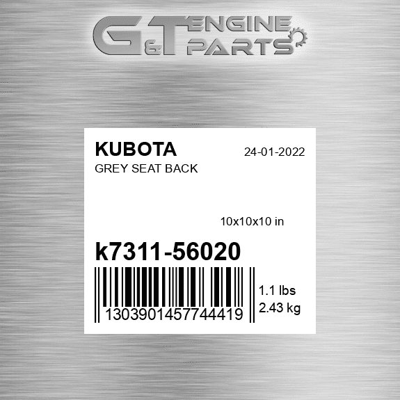 Seat Cushion - Vinyl Gray fits Kubota RTV500 RTV900 RTV900 RTV900 RTV900 RTV900 RTV900 RTV900 RTV500 RTV500 RTV500 RTV500 K7311-56012