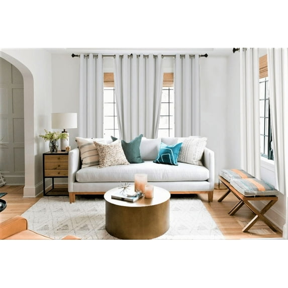 K86 Bedroom / Living Room Full Room Darkening Blackout 1 Piece Panel Window Curtain Color Ivory Drapes with Grommets 108" Length