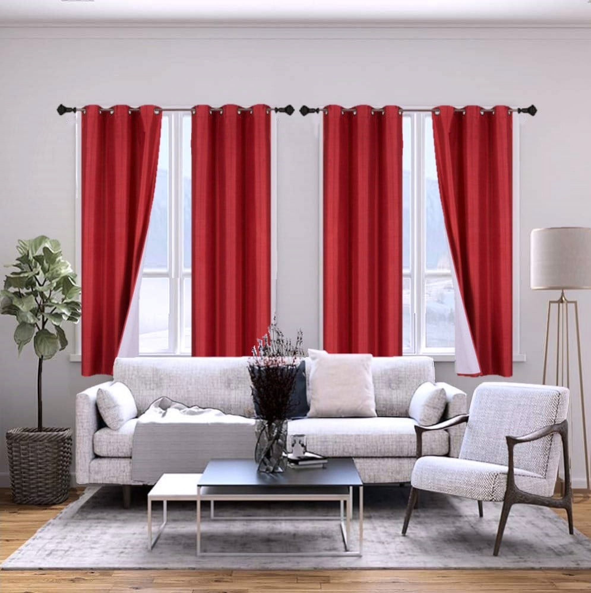 K86 Set of 2 Panels 100% Blackout Window Curtain Drapes Top Grommets 84" Long Burgundy Color Full Room Darkening