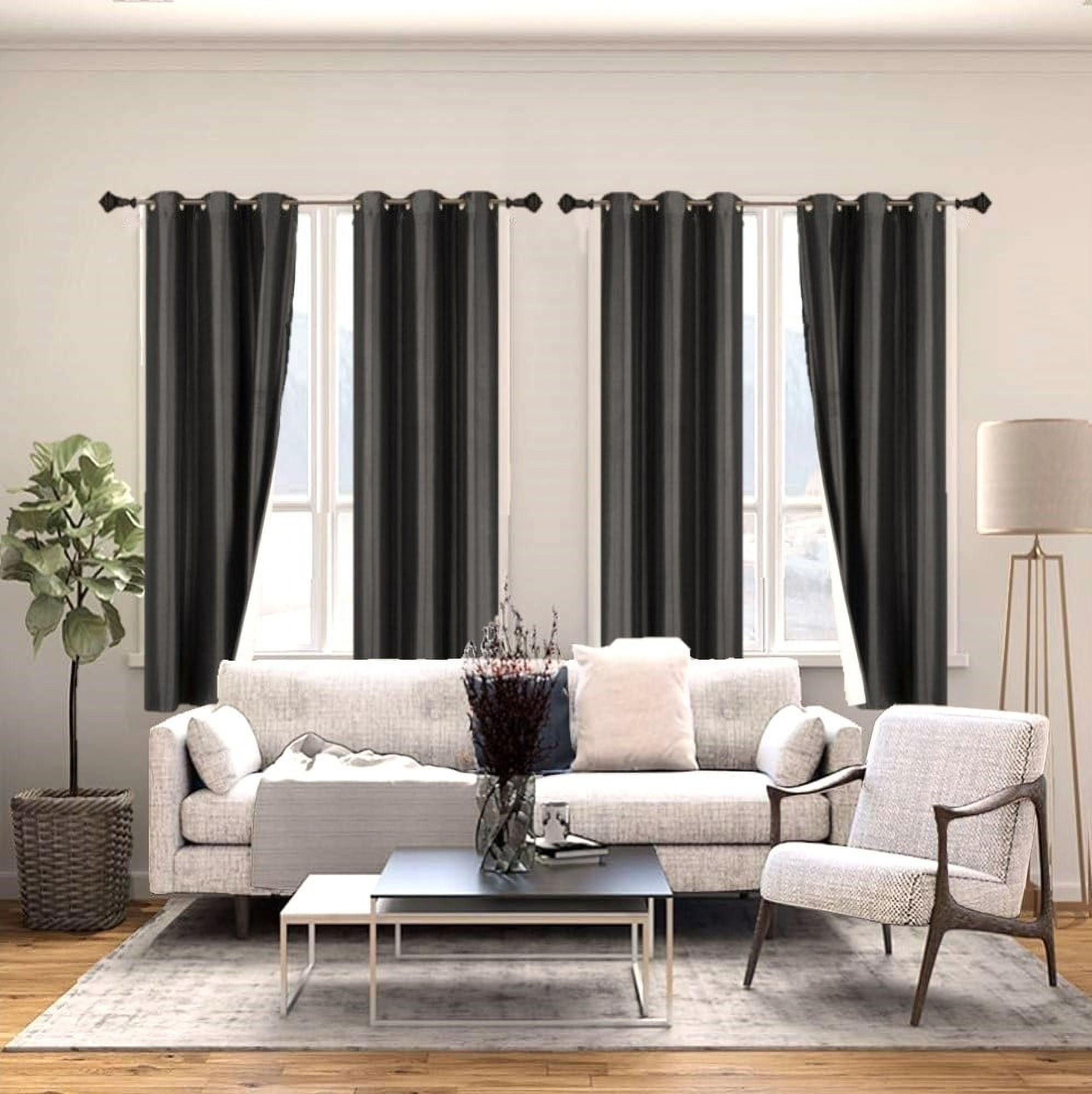 K86 Set of 2 Panels 100% Blackout Window Curtain Drapes Top