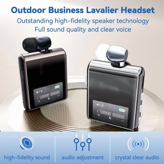 K89 digital caller ID, back collar clip on Bluetooth earphones, fast charging, selfie control, connected to two mobile phones for outdoor work