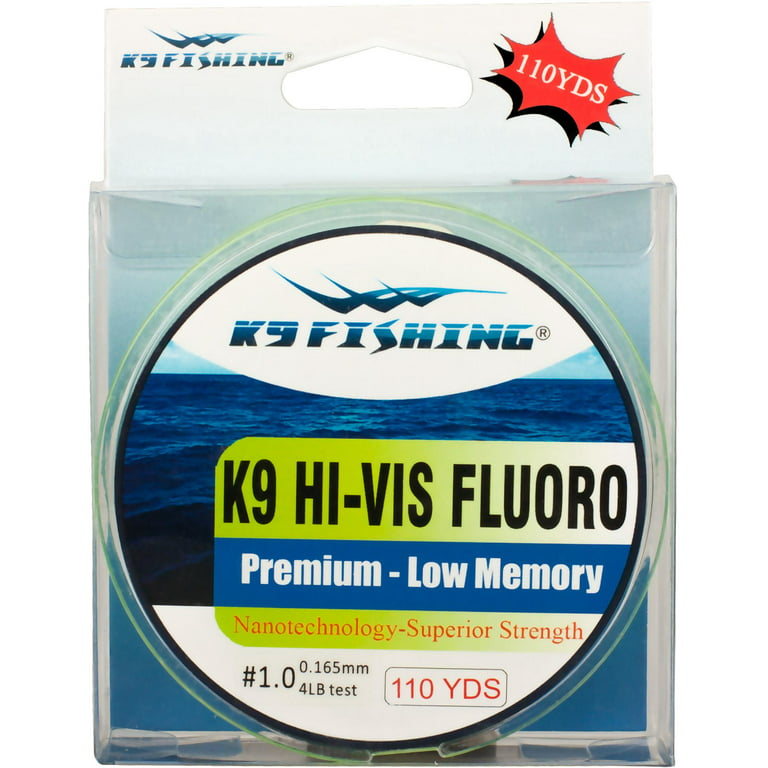 K9 110-6lb-HV Hi-Vis Yellow Fluoro Line 110 yard spool 6 lb test