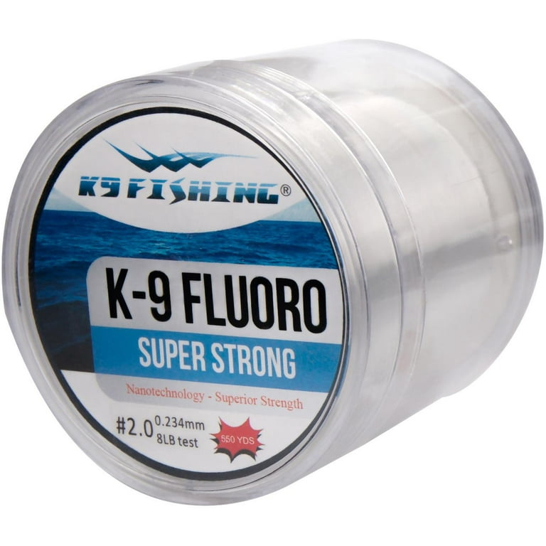 K9 550-8lb-CL Clear Fluoro Line 550 yard spool 8 lb test 