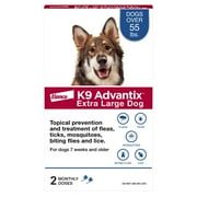 K9 Advantix Flea, Tick & Mosquito Prevention for Extra Large Dogs Over 55 lbs., 2-Monthly Treatments