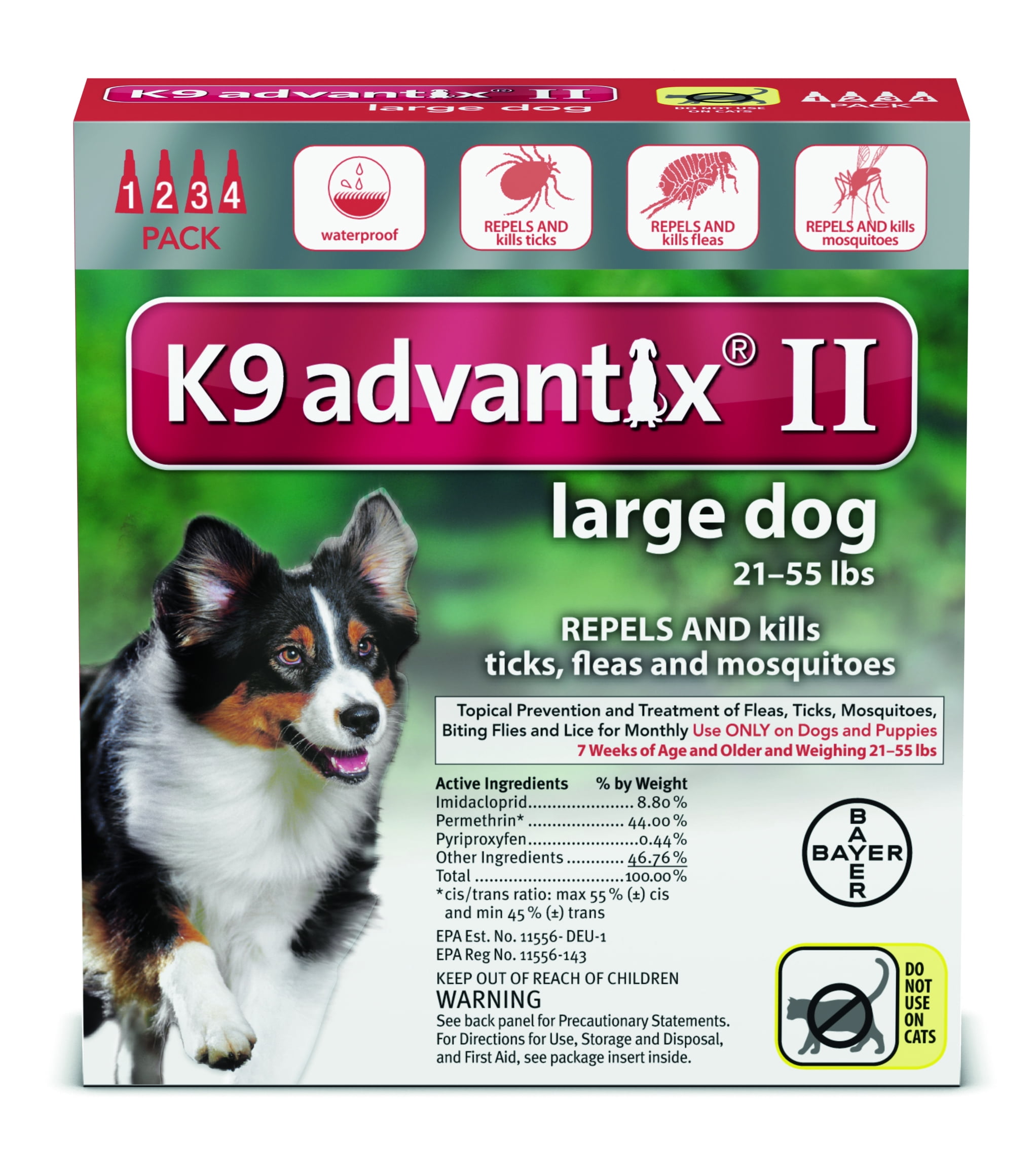 K9 Advantix II Flea Tick Treatment For Large Dogs 4 Monthly