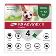 thumbnail image 1 of K9 Advantix II Monthly Flea & Tick Prevention for Small Dogs 4-10 lbs, 4-Monthly Treatment, 1 of 10