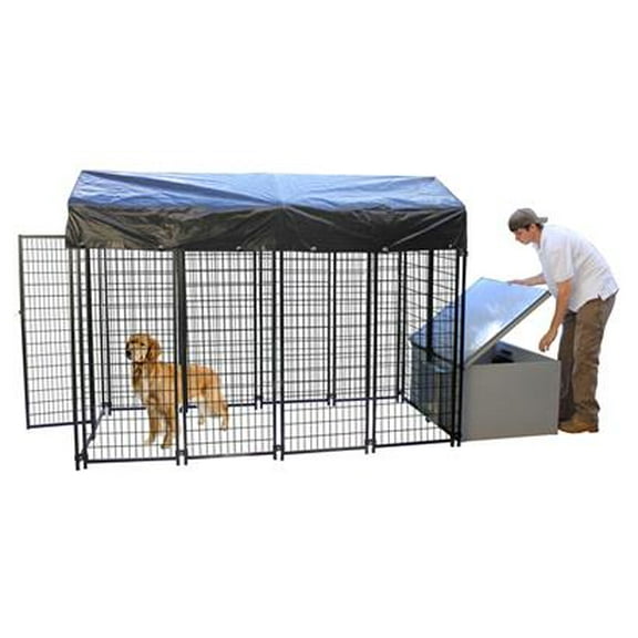 K9 Condo 4' X 8' Dog Run With Insulated Cube Dog House Combination-Basic