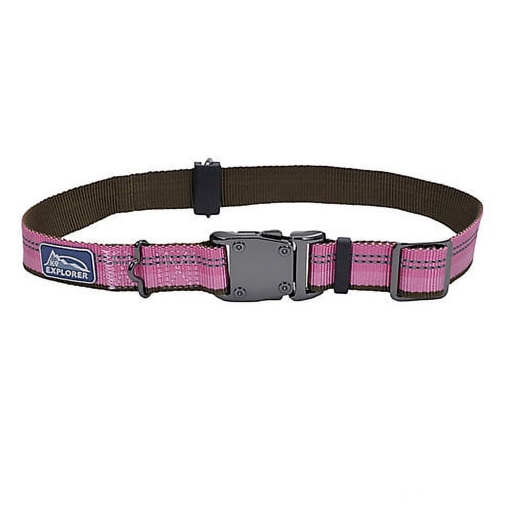 K9 Explorer Reflective Dog Collar Large Rosebud