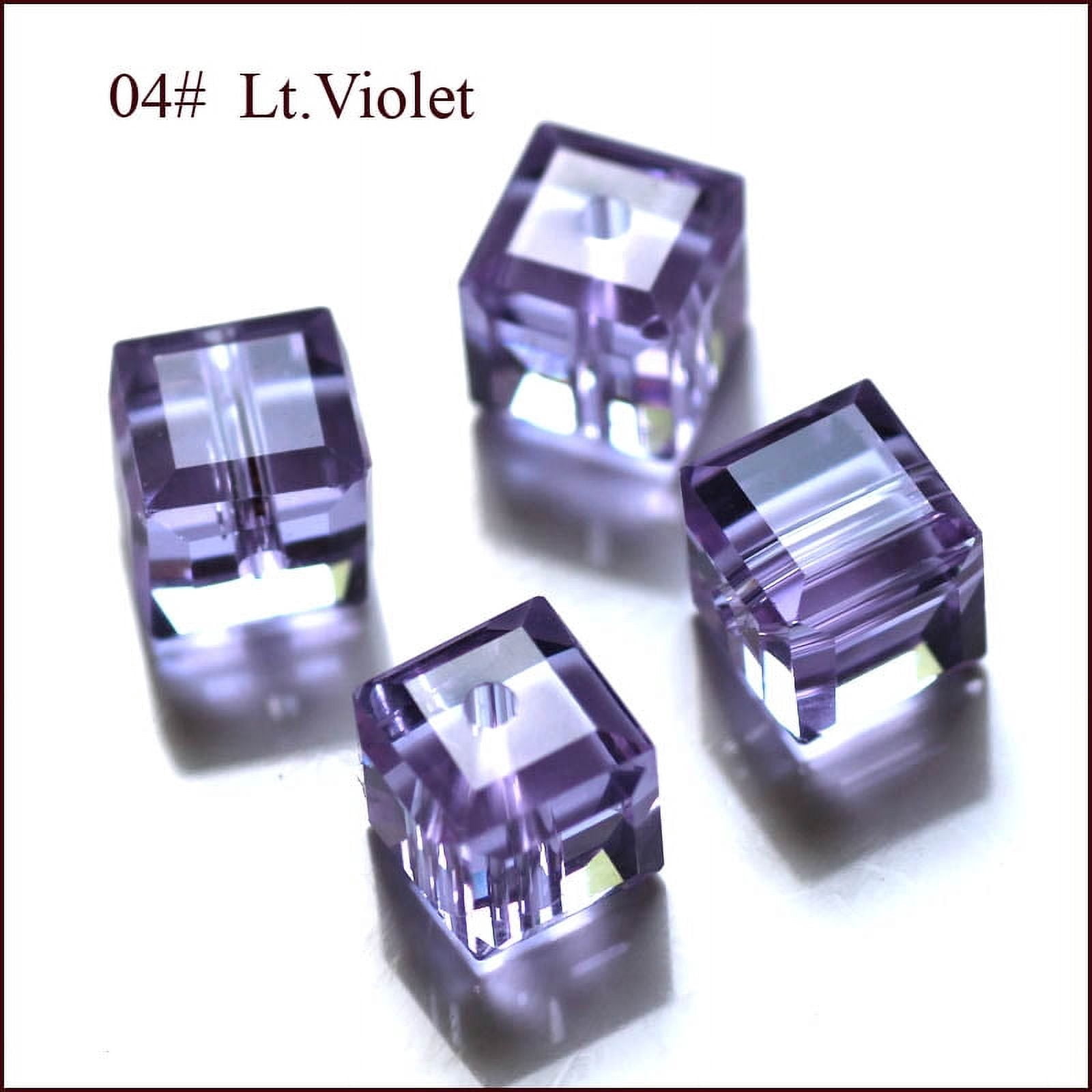 K9 Glass Imitation Austrian Beads Grade AAA Faceted Cube Lilac 5~5.5x5 ...