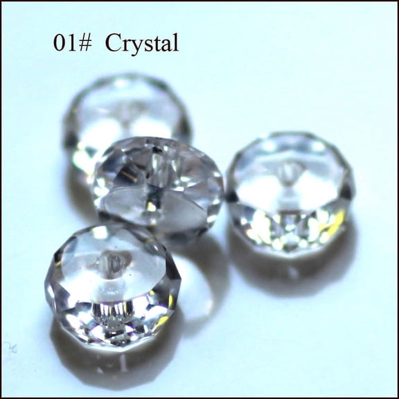 K9 Glass Imitation Austrian Crystal Beads Grade AAA Faceted Flat Round Clear 10x5.5mm Hole: 0.9~1mm