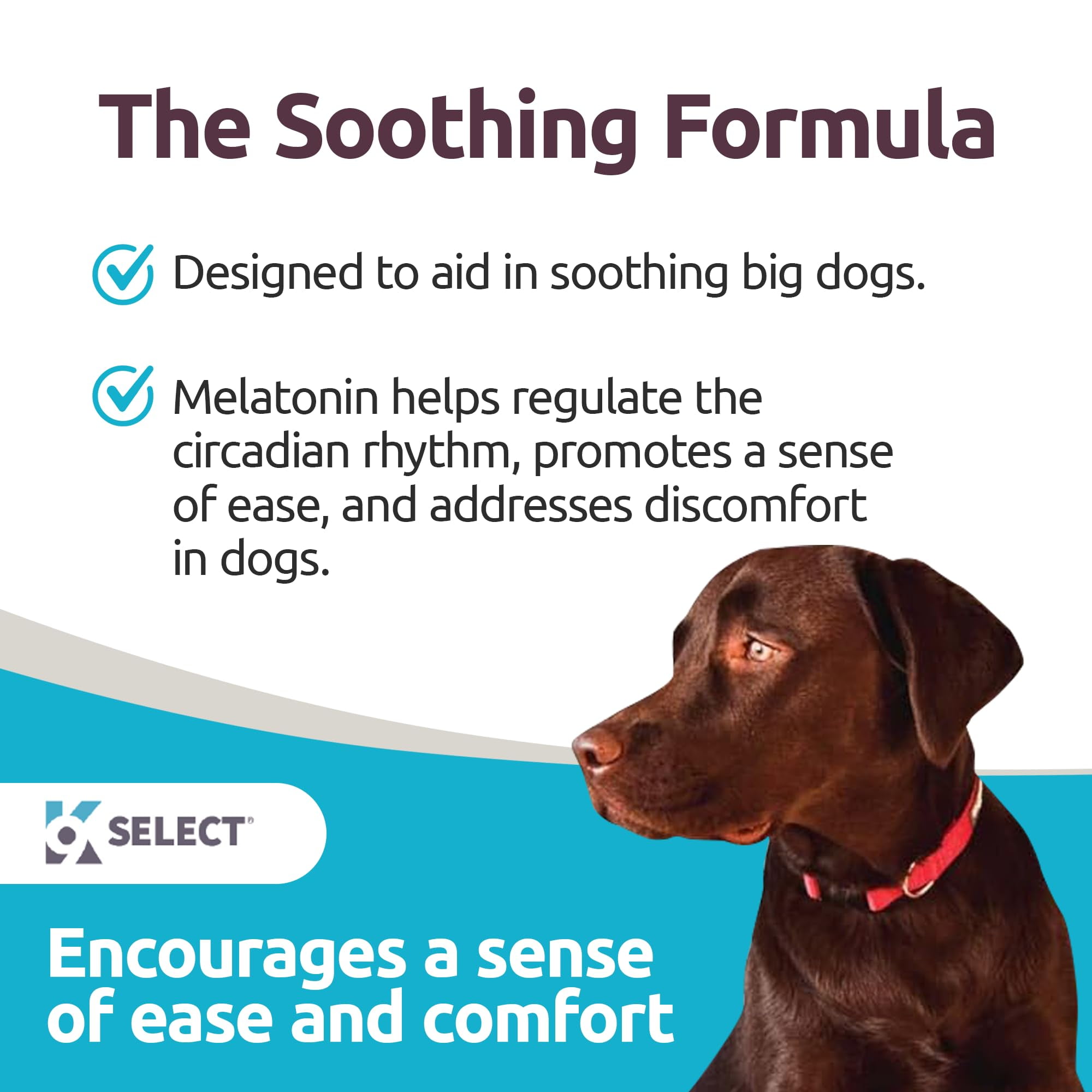 K9 Select MelatoninUMRTfor Dogs - Composure Dog Calming Chews - Dog Melatonin for Sleep - Reduce Stress Helps Composure Calming Treats for Large Dogs - 6 mg, 90 Beef Flavored Chewable Tablets