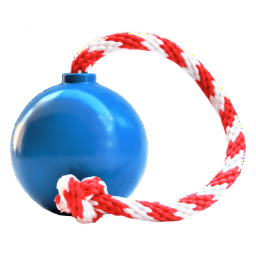 -K9 by SodaPup Natural Rubber Cherry Bomb Dog Toy, Chew Toy, Tug Toy, Retrieving Toy & Treat Dispenser for Aggressive Chewers, Guaranteed Tough, Large - Blue