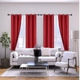 thumbnail image 1 of K92 Hotel Quality, Faux Silk 1 Panel Burgundy Lined 100% Blackout & Privacy Window Curtain Drapes Grommets 95" Length, 1 of 4