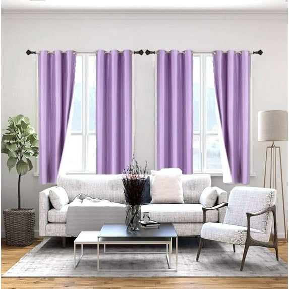 K92 Hotel Quality, Faux Silk 1 Panel Lilac Lined 100% Blackout & Privacy Window Curtain Drapes Grommets 95" Length