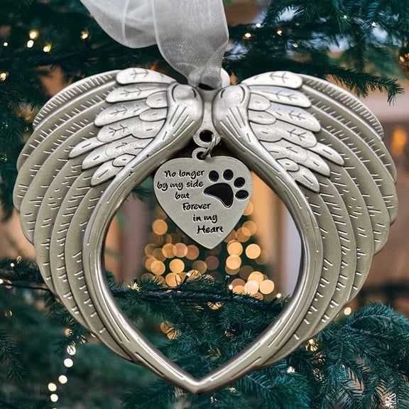 K9King Pet Memorial Gifts - Antique Dog Memorial Christmas Ornament with Angel Wings - Pet Loss Gifts for Dogs - Pet Remembrance Decorative Ornaments for Christmas Tree (Without Photo Holder)
