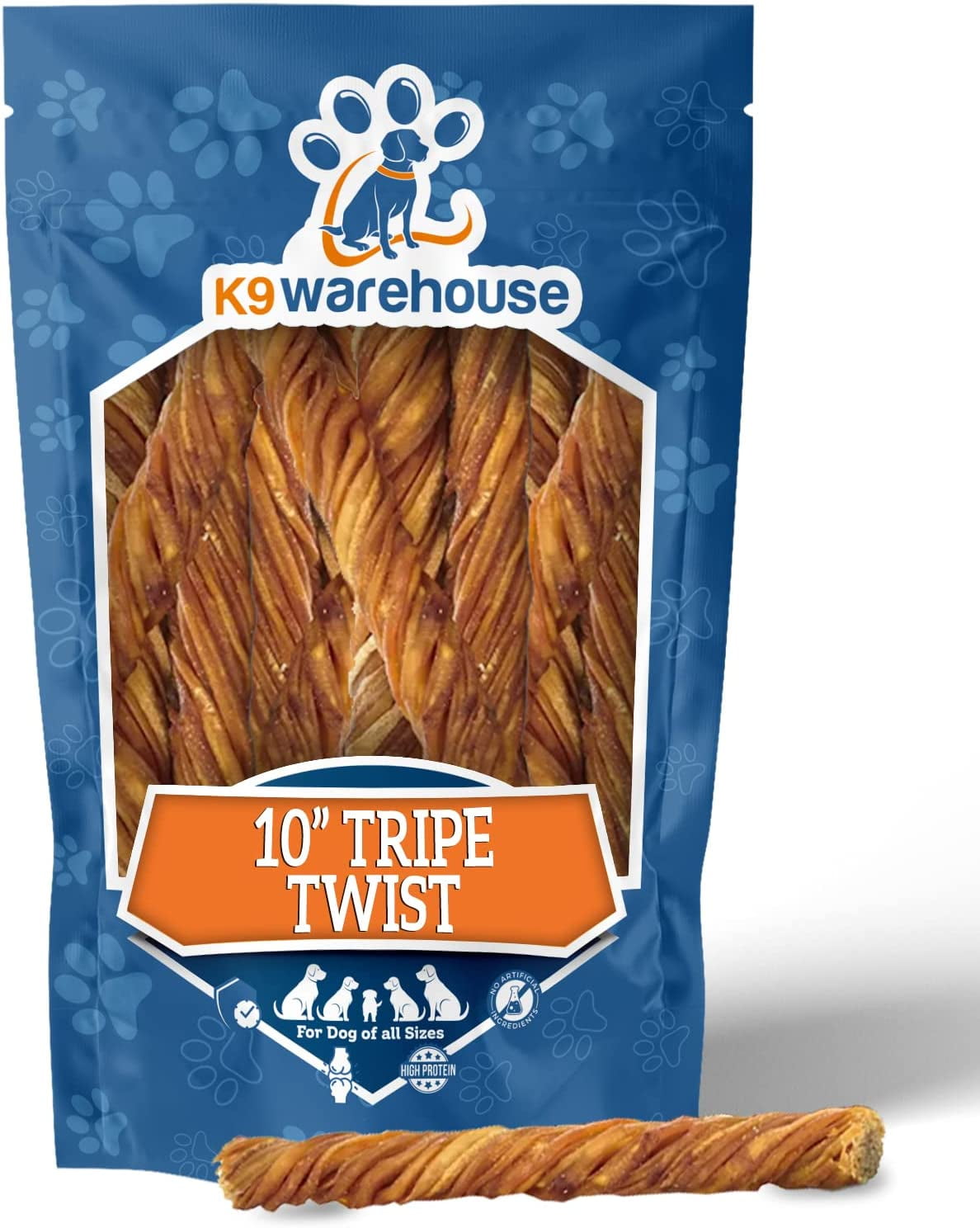K9warehouse HighQuality Tripe Twists for Dogs10 inch(12 Count,2746g