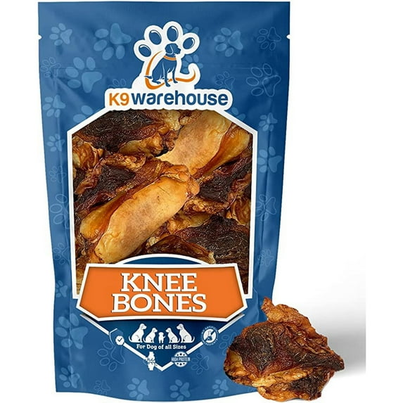 K9warehouse - Premium Knee Cap Bones for Aggressive Chewers (4") 3-Count - Long-Lasting Natural Dog Chews - Rich Meaty Flavor - Free-Range, Grass-Fed Beef - Rawhide-Free - Ideal for All Breeds