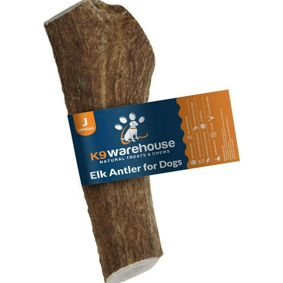 K9warehouse Whole Elk Antlers for Dogs | XX-Large Size | 8-13 Inches | For Big Dogs over 100 lbs | Long Lasting | Nutrient-Rich | Made in USA | Dental Health | Aggressive Chewers