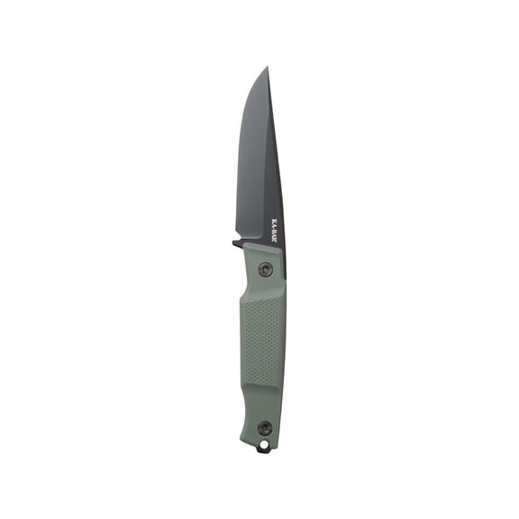KA-BAR Apex Fixed Blade Knife 3.9" Clip Point D2 Black PVD Blade Glass Filled Nylon Handle Green