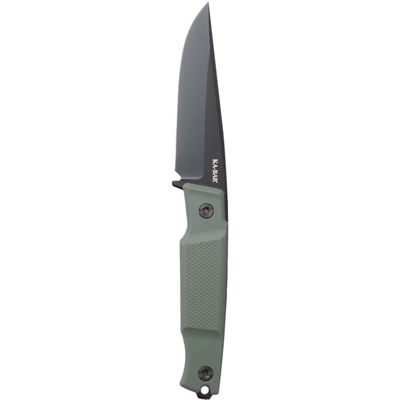 KA-BAR Apex Fixed Blade Knife 3.9" Clip Point D2 Black PVD Blade Glass Filled Nylon Handle Green