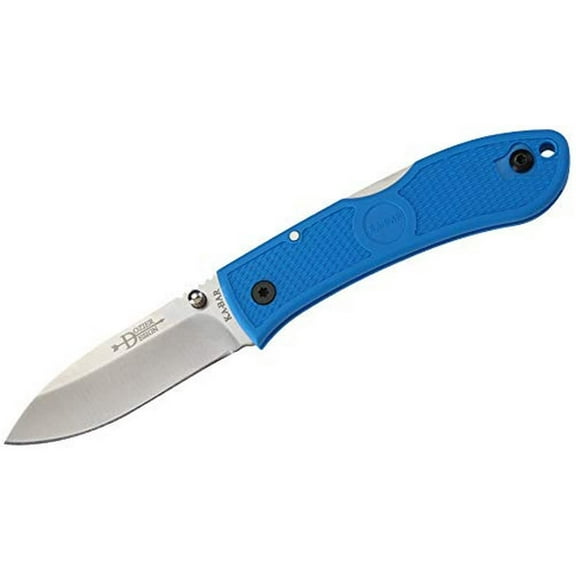 KA-BAR DOZIER HUNTER FOLDER 3" AUS-8A PLAIN EDGE HOLLOW GROUND NYLON BLUE