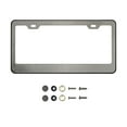 thumbnail image 1 of KA Depot Black Smoke Titaninum Gun Metal Chrome License Plate Frame T304 Stainless Steel + Metal Screw Caps, 1 of 1