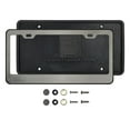 thumbnail image 1 of KA Depot Silicone Back Guard License Plate Holder Black Smoke Titaninum Gun Metal Chrome License Plate Frame T304 Stainless Steel + Metal Screw Caps, 1 of 1