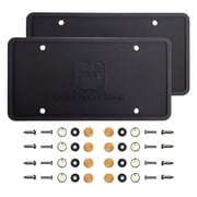 KA Depot Two Silicone License Plate Frame Back Guard Holder Rust-Proof Rattle-Proof Weather-Proof + Rose Gold Aluminum Screw On Caps Hardware