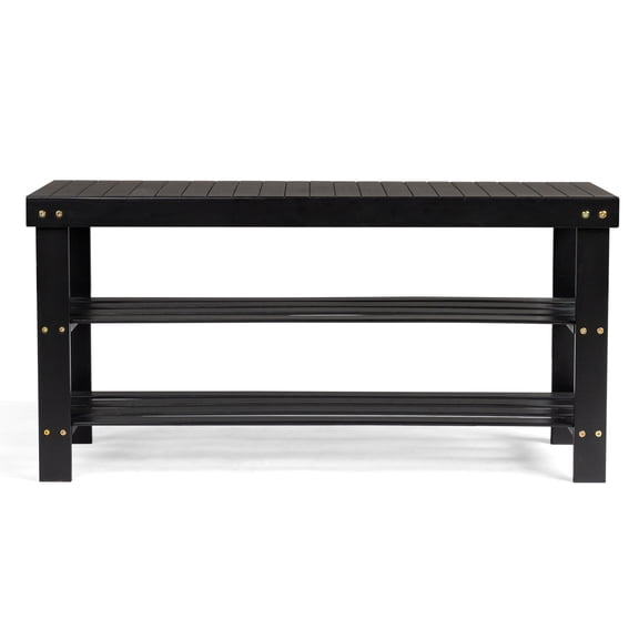 KAAYEE 3-Tier Seamless Top Bamboo Shoe Rack