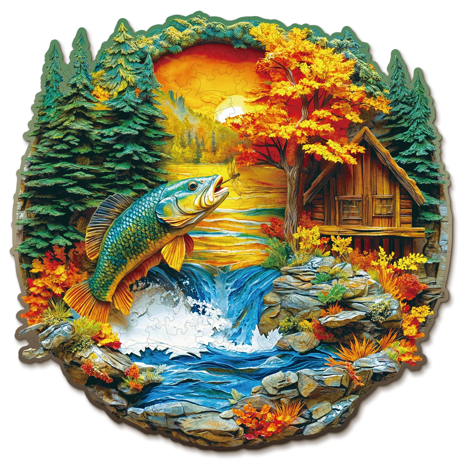 Wooden Jigsaw Puzzles, 3D Visual Puzzle- 3D Christmas Eve...
