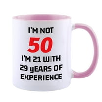 KAAYEE 50th Birthday Coffee Mug,Best Fabulous Gift Idea for Family,Friend,Funny Gag Present,Happy 50 Years Old Celebration,Pink