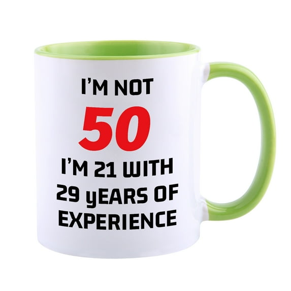 KAAYEE 50th Birthday Funny Gift for Women Men,50th Birthday Gift for Him Her,50 Years Old Gifts,50th Birthday Presents Coffee Mug,Green