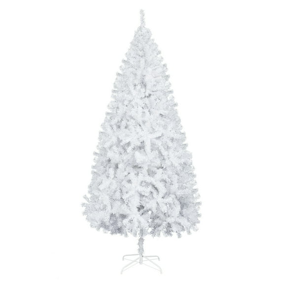 KAAYEE 9 ft Height Artificial Christmas Tree, Unlit Hinged PVC Pine with 2000 Branch Tips, 52 in Wide, Flame-Retardant, Easy 3-Step Setup, Metal Stand Included, Living Room Home Holiday Decor, White