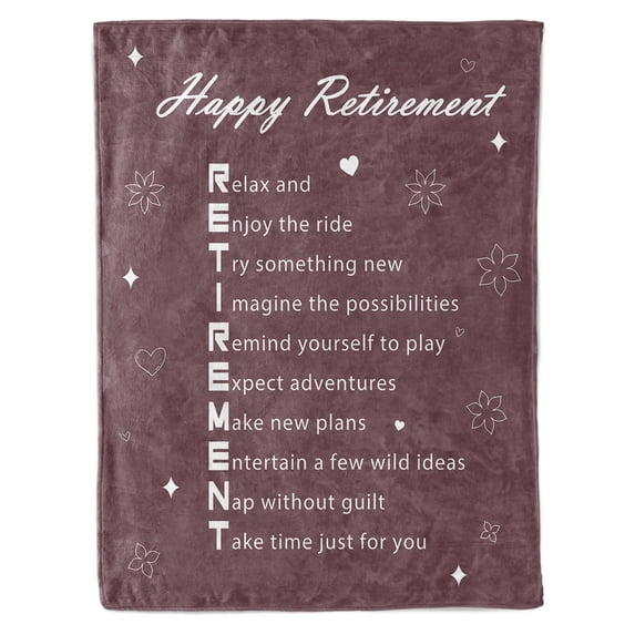 KAAYEE Best Retirement Gifts Ideas for Men/Women,Funny Retirement Gifts for Male/Female,Happy Retirement Gifts for Coworker,Fleece Throw Blanket 60X50" Brown