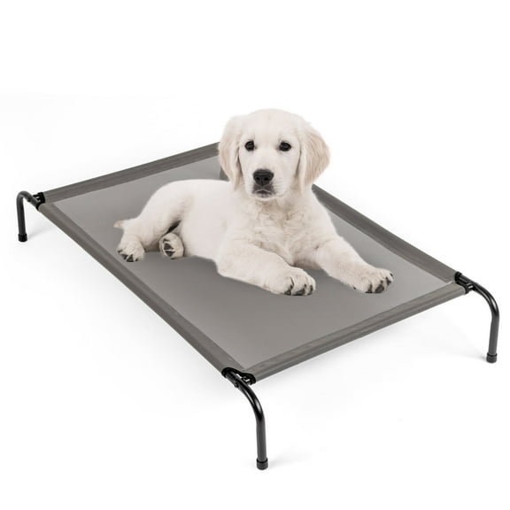 KAAYEE Cooling Elevated Dog Bed, Chew Proof Dog Cot with Washable Mesh, 43"Dx26"Wx8"H Gray
