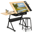 thumbnail image 1 of KAAYEE Drafting Table Drawing Desk,27"-35.8"Height Adjustable Art Desk Drawing Table for Painters,Working,Natural, 1 of 9