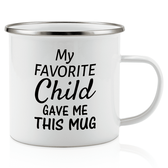 KAAYEE My FAVORITE Child GAVE METHIS MUG 12 Oz Enamel Camping Campfire Coffee Mug Cup - Funny Motivational Inspirational birthday gift for daa papa,father friend Father's Day Gift