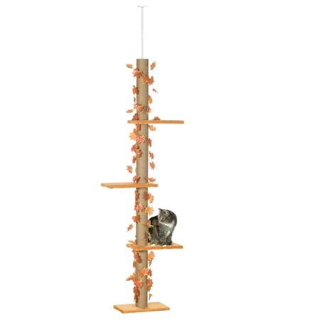 KAAYEE Floor to Ceiling Cat Tree,80"-95" Adjustable Tall Tower with Sisal Scratching Post,Orange
