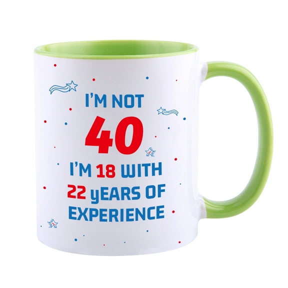 KAAYEE Funny 40th Birthday Gifts for Women Man-Turning 40 Year Old Birthday Gift Ideas for Family,Best Friends,Coworkers,11 oz Ceramic Coffee Mug,Green