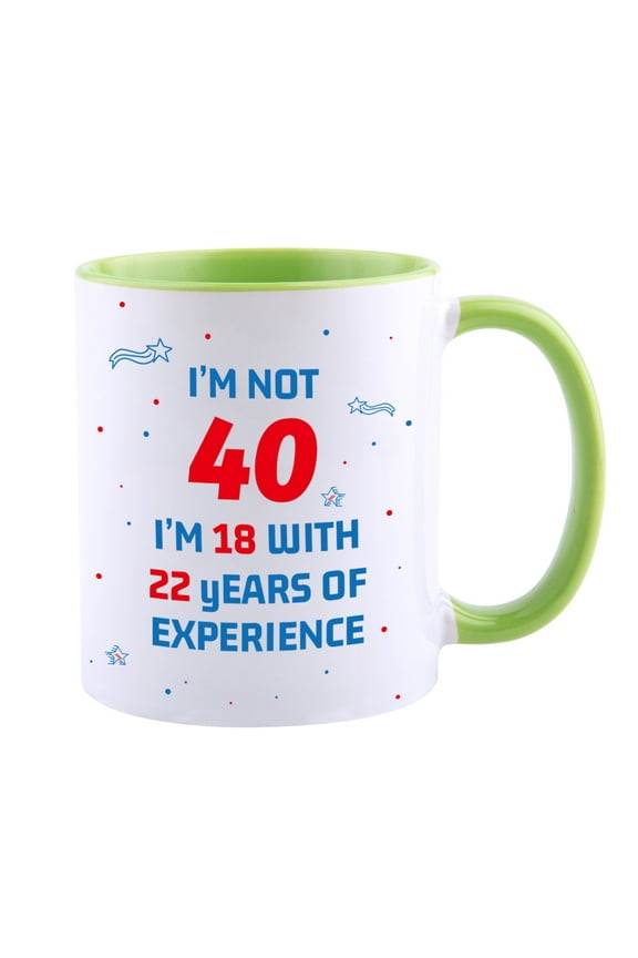Funny 40th Birthday Gifts for Women Man-Turning 40 Year Old Birthday Gift Ideas for Family,Best Friends,Coworkers,11 oz Ceramic Coffee Mug,Green