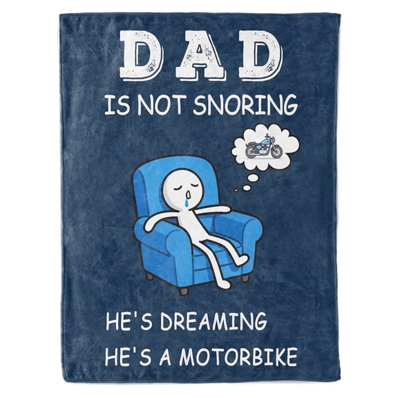 KAAYEE Funny Birthday Gifts for Dad Husband,Dad is Not Sleeping Blanket, Dads Gifts from Daughter Son,Super Soft Throws Blanket for Couch and Napping,60" x 50",Blue