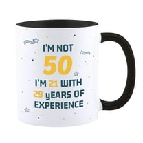 KAAYEE Happy 50th Birthday Mug,1974 Vintage Coffee Cup for Women Men,Best Fabulous Gift Idea for Turning Fifty,Funny Gag Present,Black