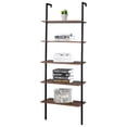 thumbnail image 1 of KAAYEE 71in Wall-Mounted Bookshelf,5-Tier Wood Ladder Shelf,Rustic Open Storage Rack for Home Office, 1 of 6