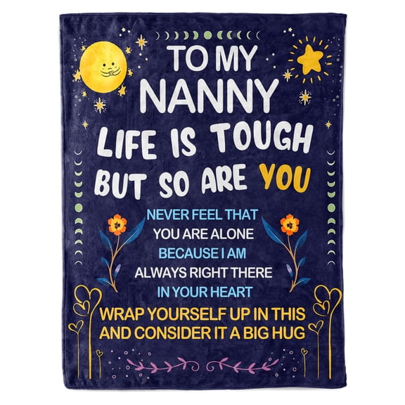 KAAYEE Nanny Throw Blanket - Nanny Gifts - Flannel Blankets Gift for Nanny on Mother's Day, Birthday, and Christmas - 60" x 80"